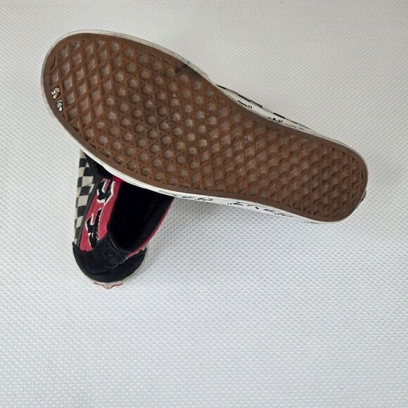 Vans Japanese Checkerboard Sk8 Hi Top Sneakers Black Red Mens Size 9 - Picture 10 of 10